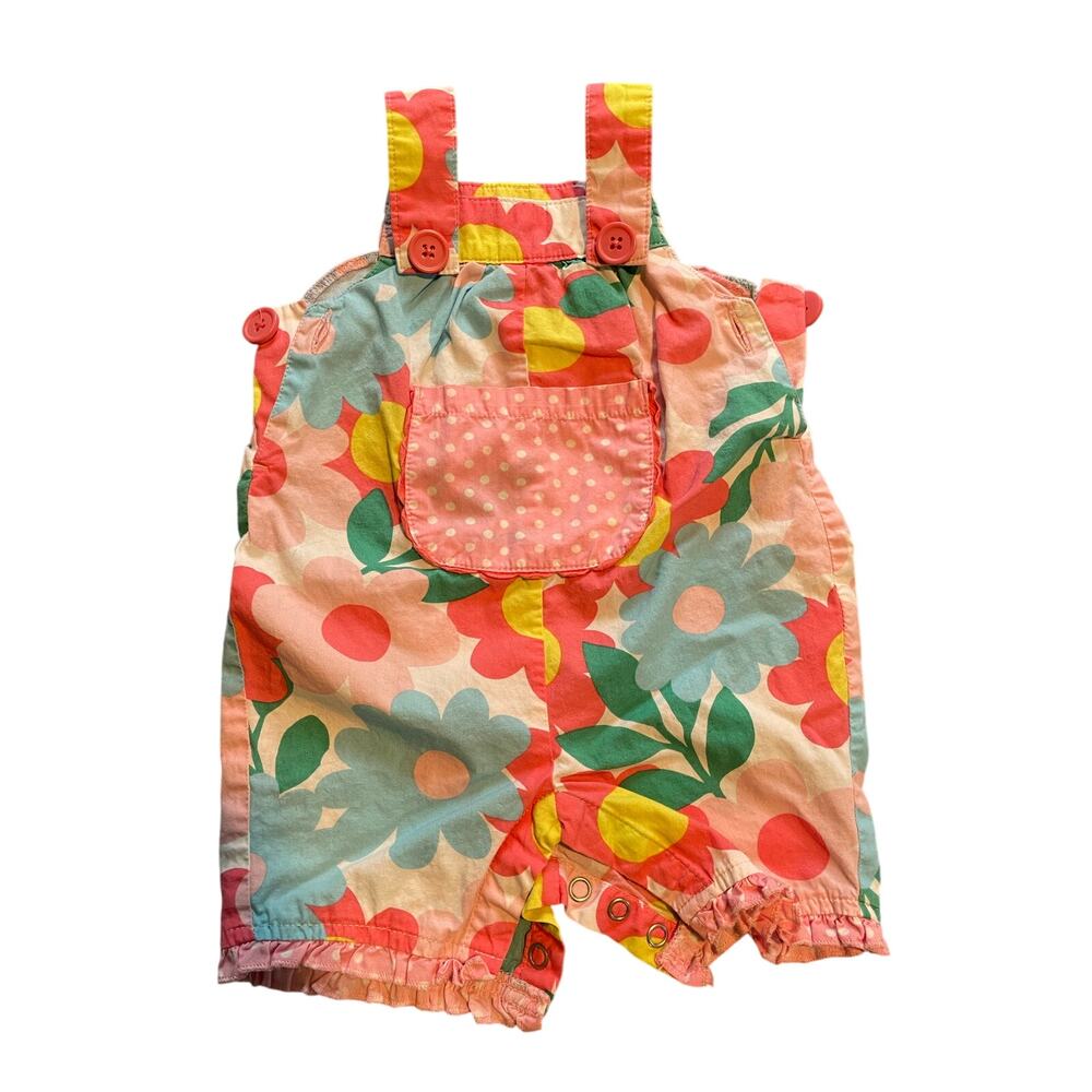 Baby Boden EUC Floral Shortalls 3-6 Months